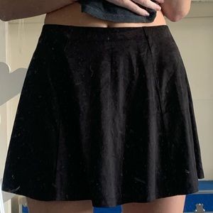 Gray faux suede skater skirt